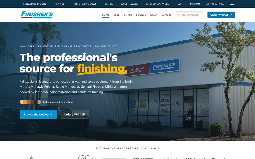 Finisher's Warehouse website