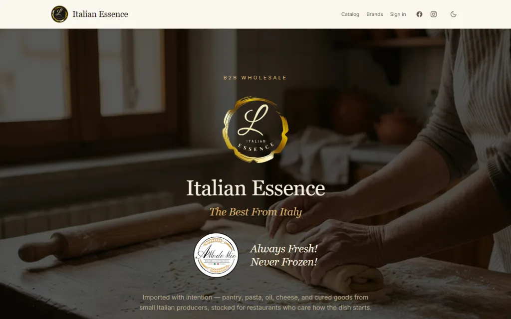 Italian Essence website