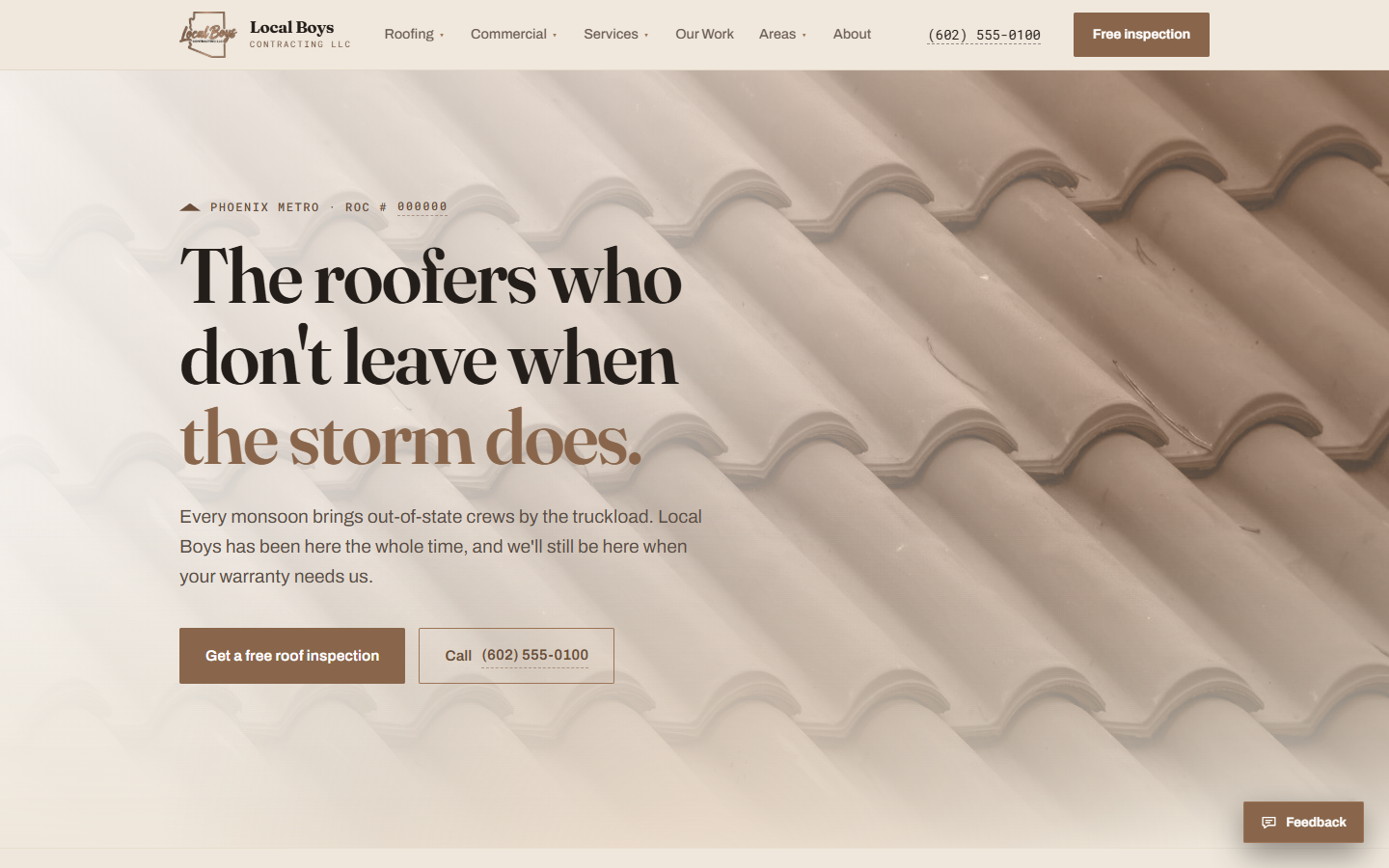 Local Boys Contracting website screenshot