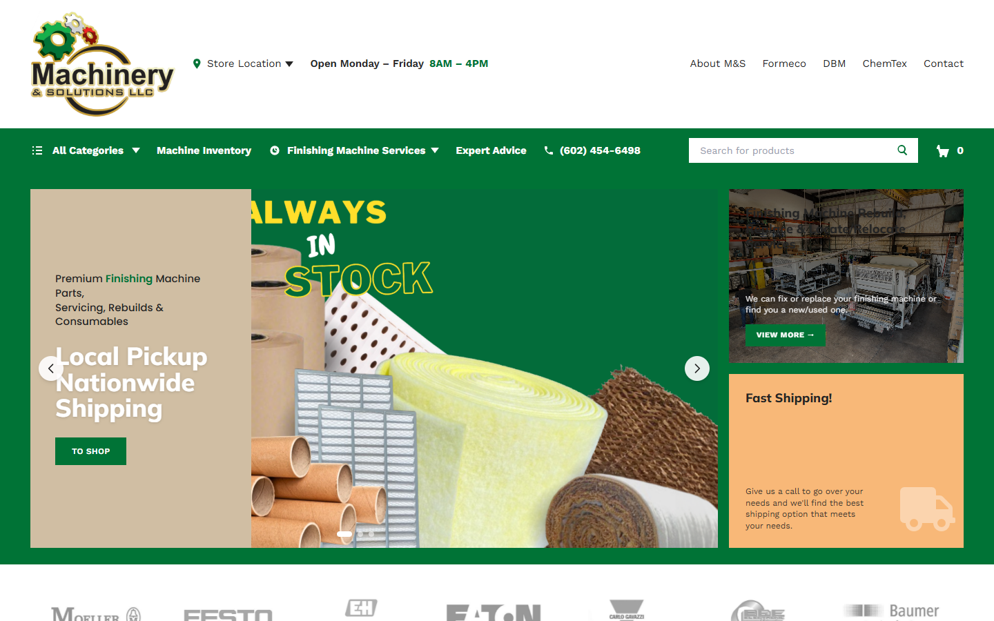 Machinery & Solutions website screenshot