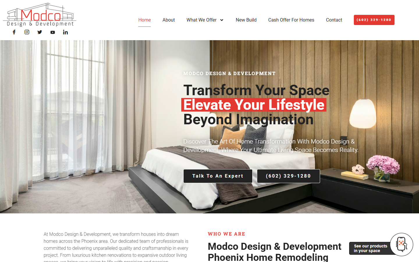 Modco Design & Development website screenshot