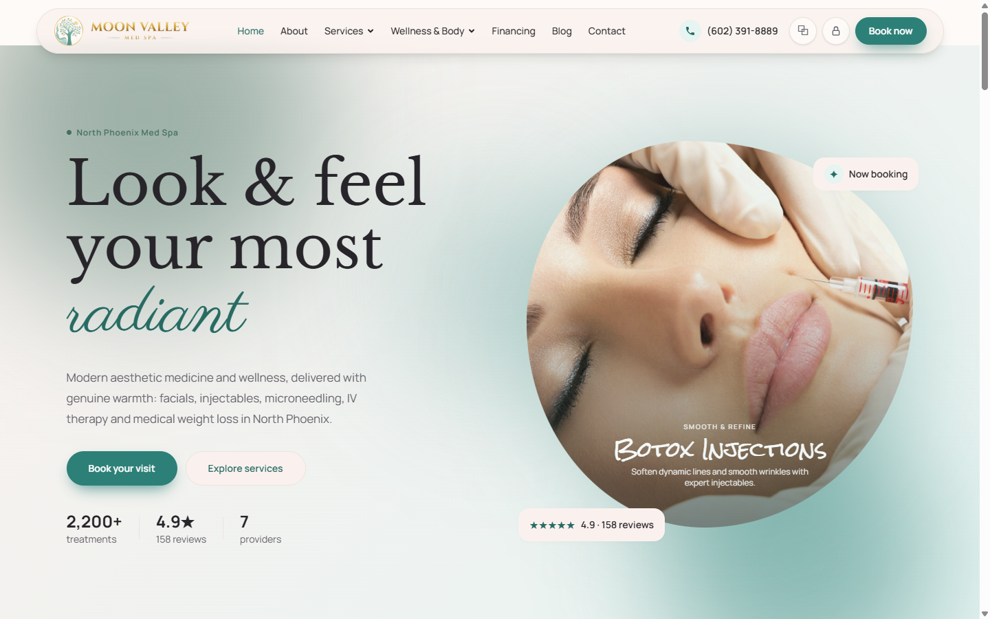 Moon Valley Med Spa website